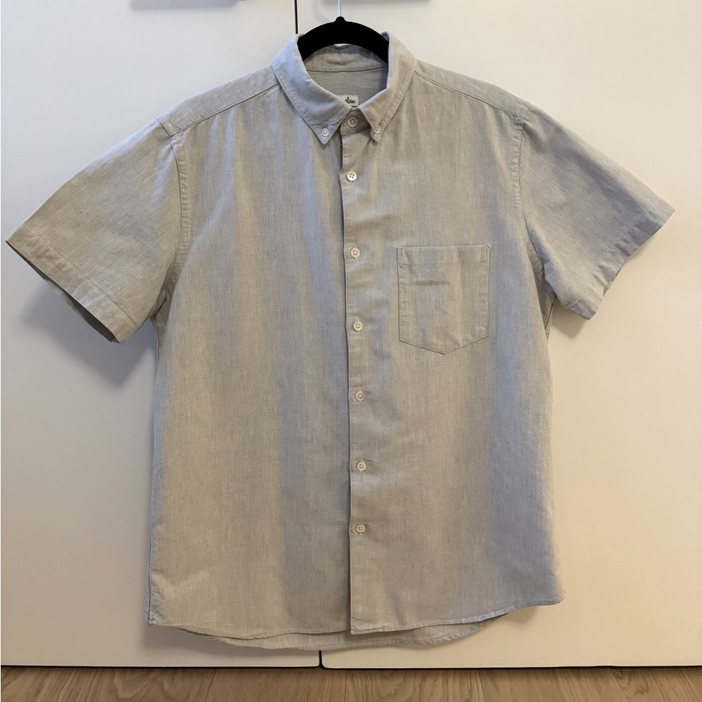 Steven Alan Light Blue Short Sleeve Button-Down Shirt